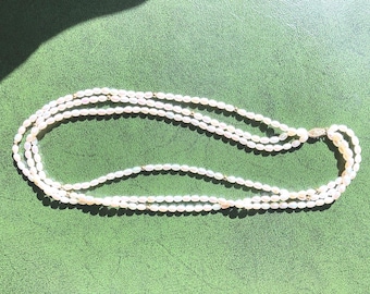 Vintage Pearl 18 Inch Necklace 14k Gold Accent Beads and Clasp 3 Strand Classic