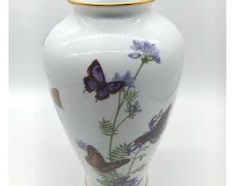 The Meadowland Butterfly Vase John Wilkinson 1981 Franklin Porcelain