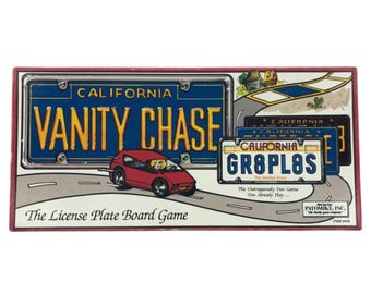 Vintage 1988 California Vanity Chase License Plate Board Game 100% Complete Family Game Night