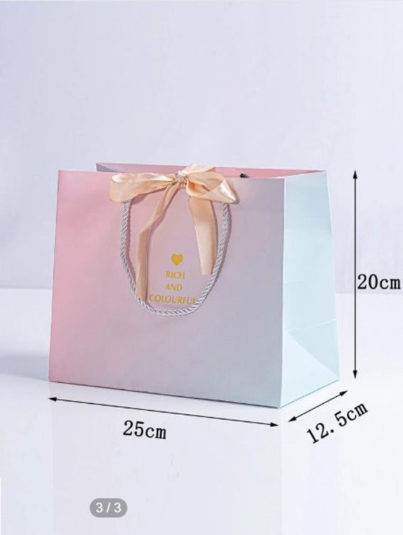 Medium Ombre Shopper Bag Letter & Floral Graphic