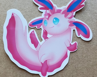 Cute Pink Axolotl Sticker