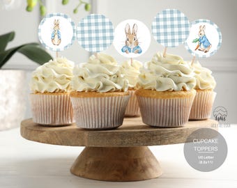 Peter Rabbit Cupcake Toppers – Printable Party Decorations (Digital Download)