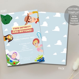 Zwei Unendlichkeit und Jenseits-Einladung / Einladung / EDITIERBARE Vorlage / Digitaler Download / Facebook Event Cover Template / Kostenlos Canva bearbeiten