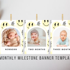 Rad One First Birthday Milestone Banner / First Birthday Milestone banner / EDITABLE INSTANT Digital Download