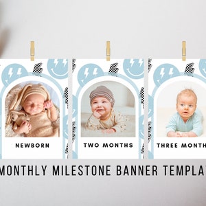Rad One First Birthday Milestone Banner / First Birthday Milestone banner / EDITABLE INSTANT Digital Download