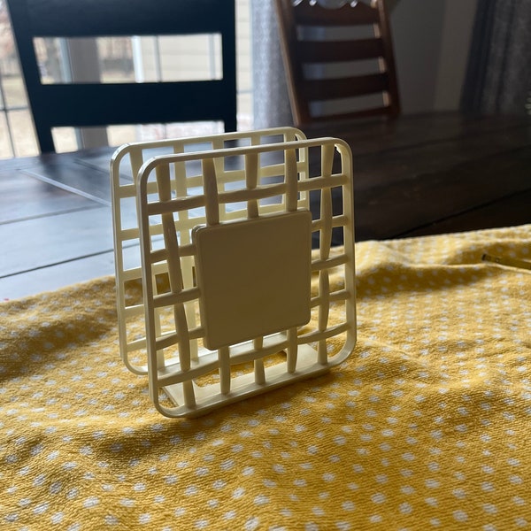 Vintage Lustro Ware Almond Color Napkin Holder