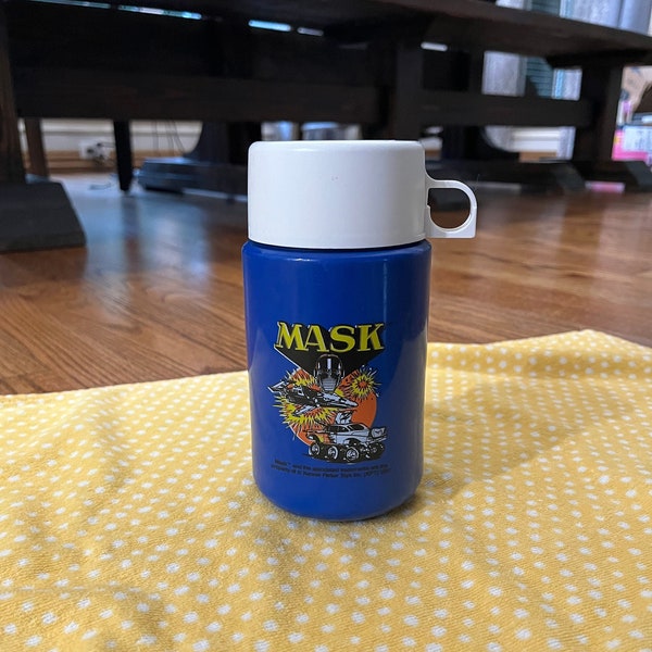 Vintage Plastic Thermos M.A.S.K. 1980's  Classic Retro