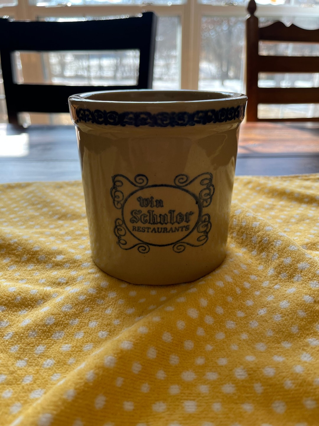 Vintage Win Schuler Restaurants Stoneware Crock/ Advertising Crock Etsy