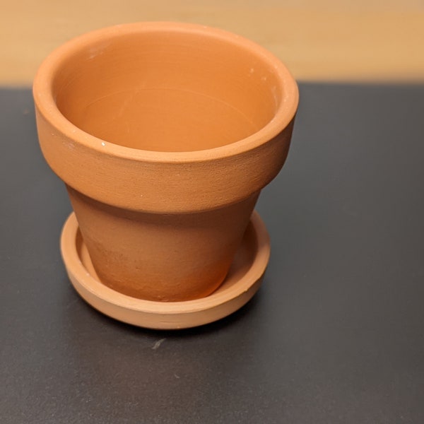 Terracotta 2" diameter pot with or without  saucer  Great forwedding favors, small succulents.