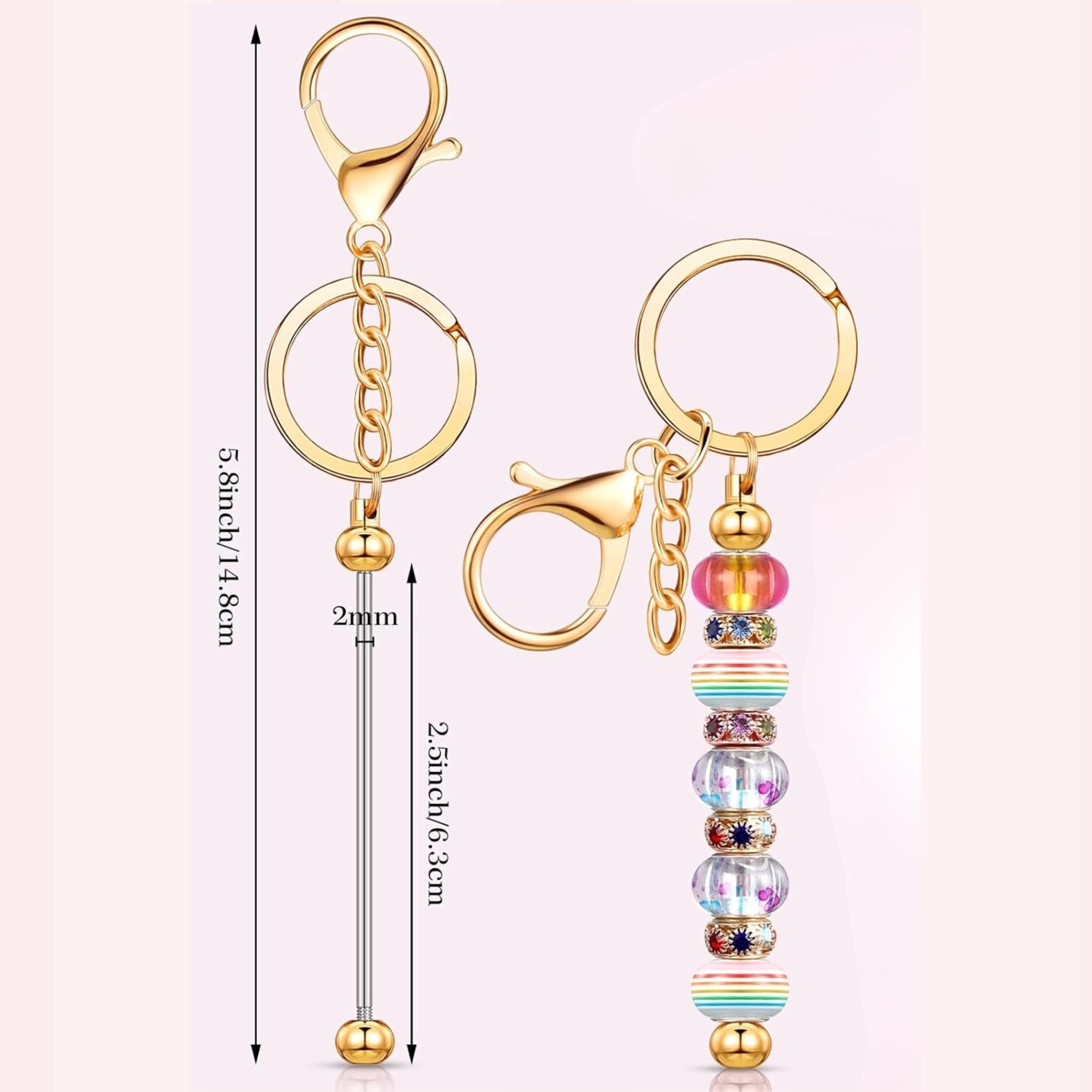 Beadable Keychain Bars Beads for Keychain Making Kit Gifts for Women ...