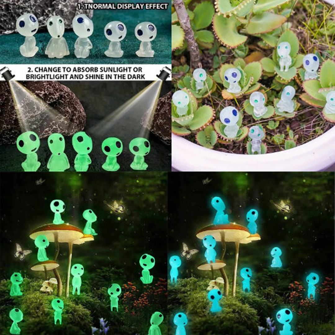 15 Mini Figurines Extraterrestres Phosphorescentes – Brillent Dans Le Noir, Décorations Pour Jardin, Aquarium Ou Maison