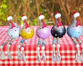 Resin Rooster Outdoor Statues with beaded  legs  Funny Waterproof and Does not Fade Suitable Courtyard Garden Balcony Decoration