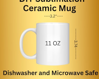 11 oz Blank Sublimation Mug with Box | White Ceramic Coffee Cup for Heat Press | DIY Craft Gift | Printable Mug for Sublimation
