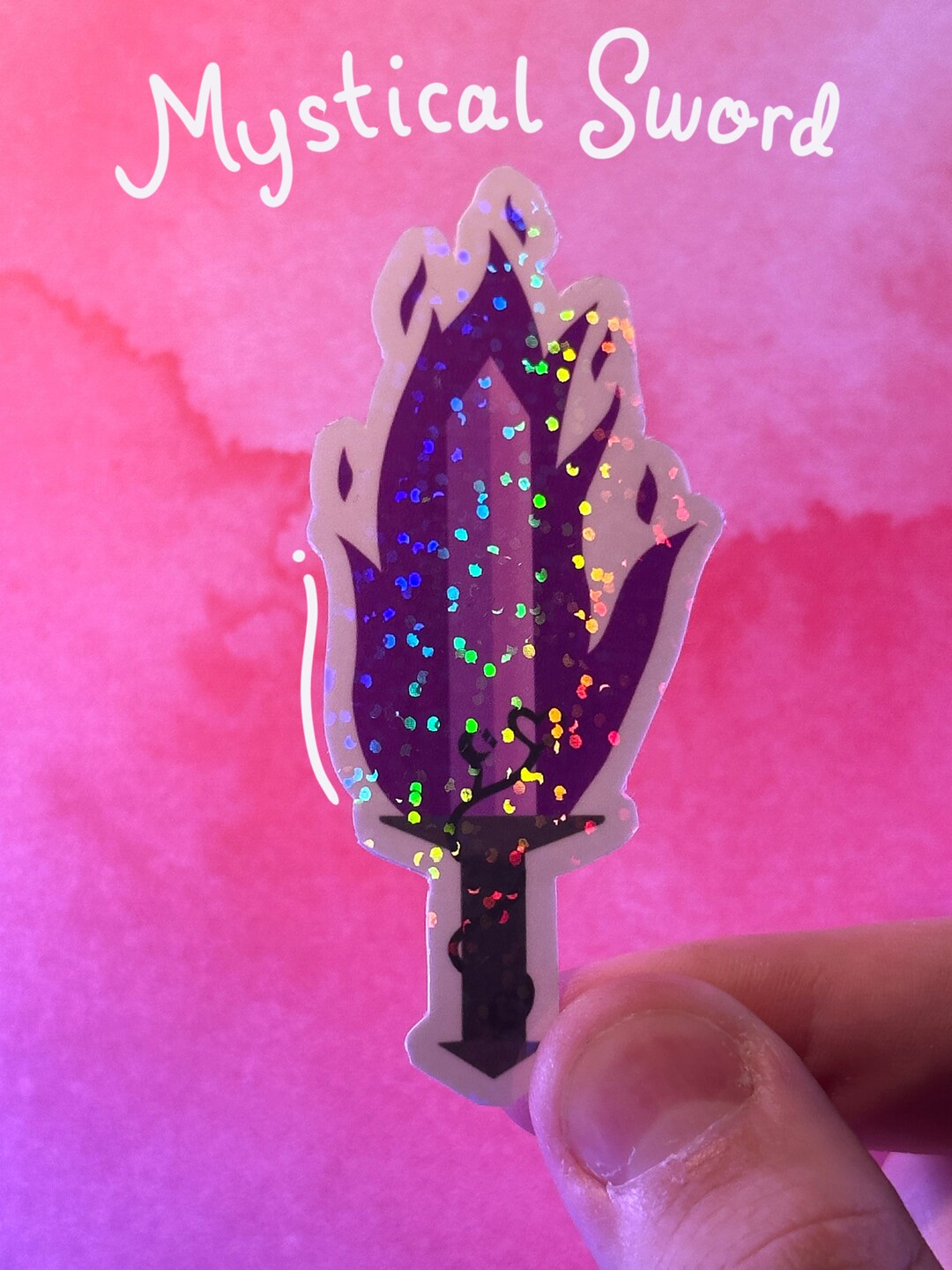 Magic Sword Sticker Mystical Sword Holographic Sticker Waterproof Vinyl Decal Magic Fire ...