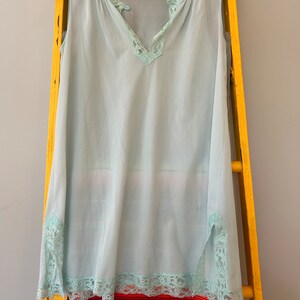 Vintage lingerie / nightgown / lace dress in light blue with lace details