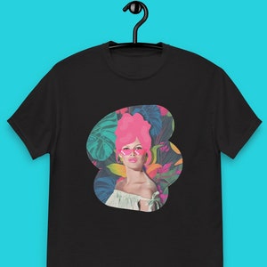T-shirt Brigitte Bardot T-shirt rétro fleuri style années 60 Pièce colorée pour tenues d'été années 70 Yeye vintage Chemise graphique imprimée image 1