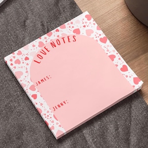Bloc de notas con mensajes de amor personalizados: regalo romántico de San Valentín para novia, novio, esposo, esposa, lindo post-it con forma de corazón, notas de amor