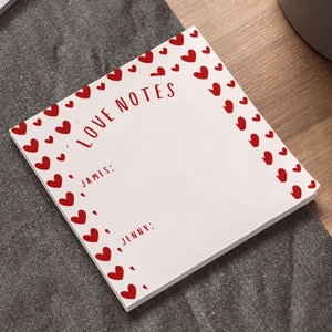 Bloc de notas con notas de amor diarias: regalo romántico para el día de San Valentín, papelería personalizada para parejas, mensajes de amor con nombre personalizados, regalo de aniversario