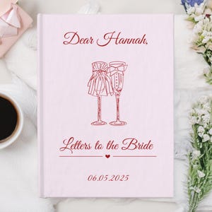 Cartas para o livro da noiva, livro de visitas para despedida de solteira, presente para chá de panela, lembrança para a futura noiva, diário de memórias de casamento personalizado
