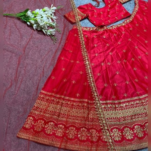 Lehengas indias para mujeres listas para usar/fiesta boda usar lehenga choli / Lehenga roja para mujeres/ Regalo para ella/ lehenga choli paquistaní imagen 2