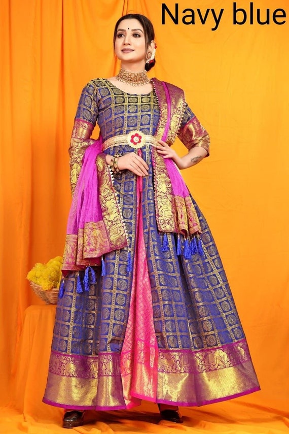 Modern Reception Dress for South Indian Bride in Dark Pink