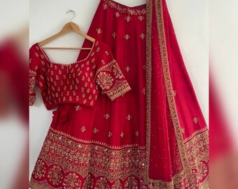 Lehengas indias para mujeres listas para usar/fiesta boda usar lehenga choli / Lehenga roja para mujeres/ Regalo para ella/ lehenga choli paquistaní