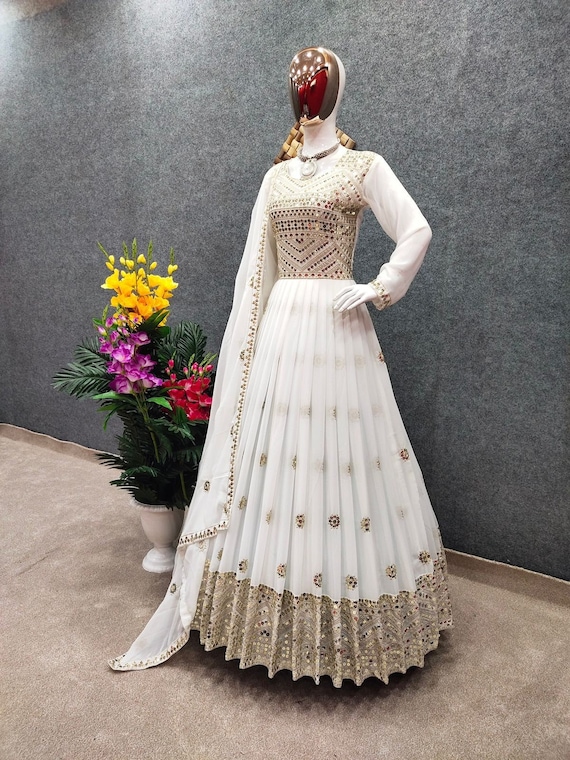 Antiq Women Gown White Dress - Buy Antiq Women Gown White Dress Online at  Best Prices in India | Flipkart.com