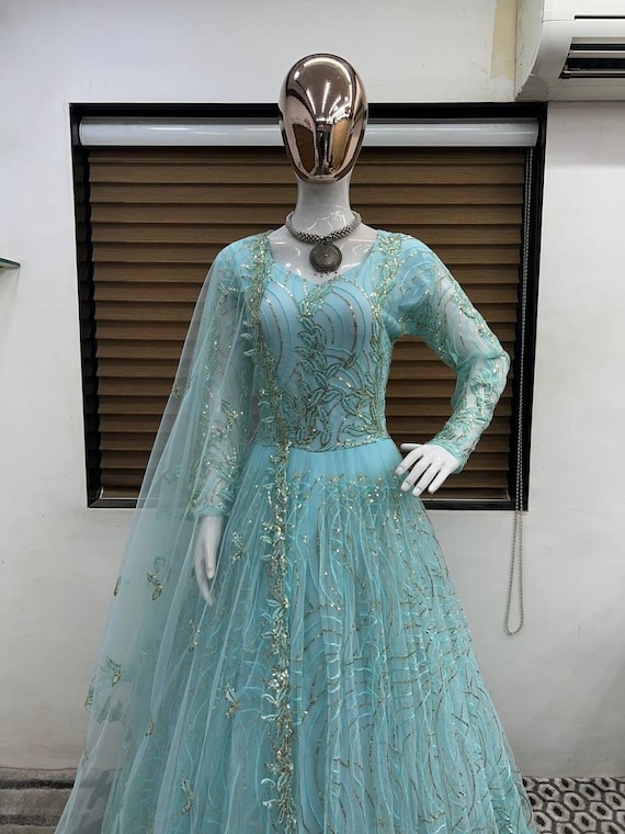 Buy Online In India | Maroon Hand Work Gown | Label Shaurya Sanadhya
