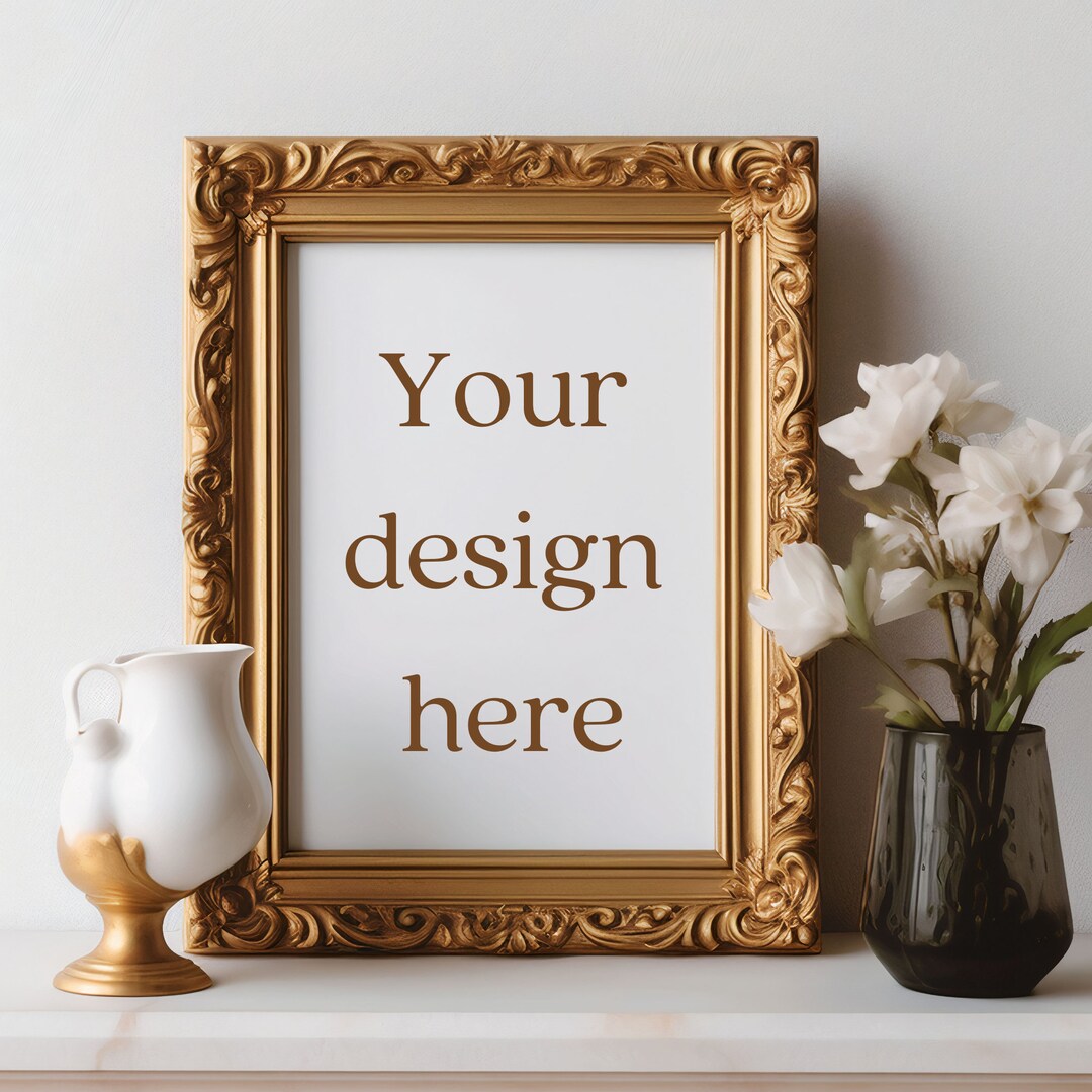 Ornate Frame Mockup Best Mockups Display Mockups for Frames Etsy