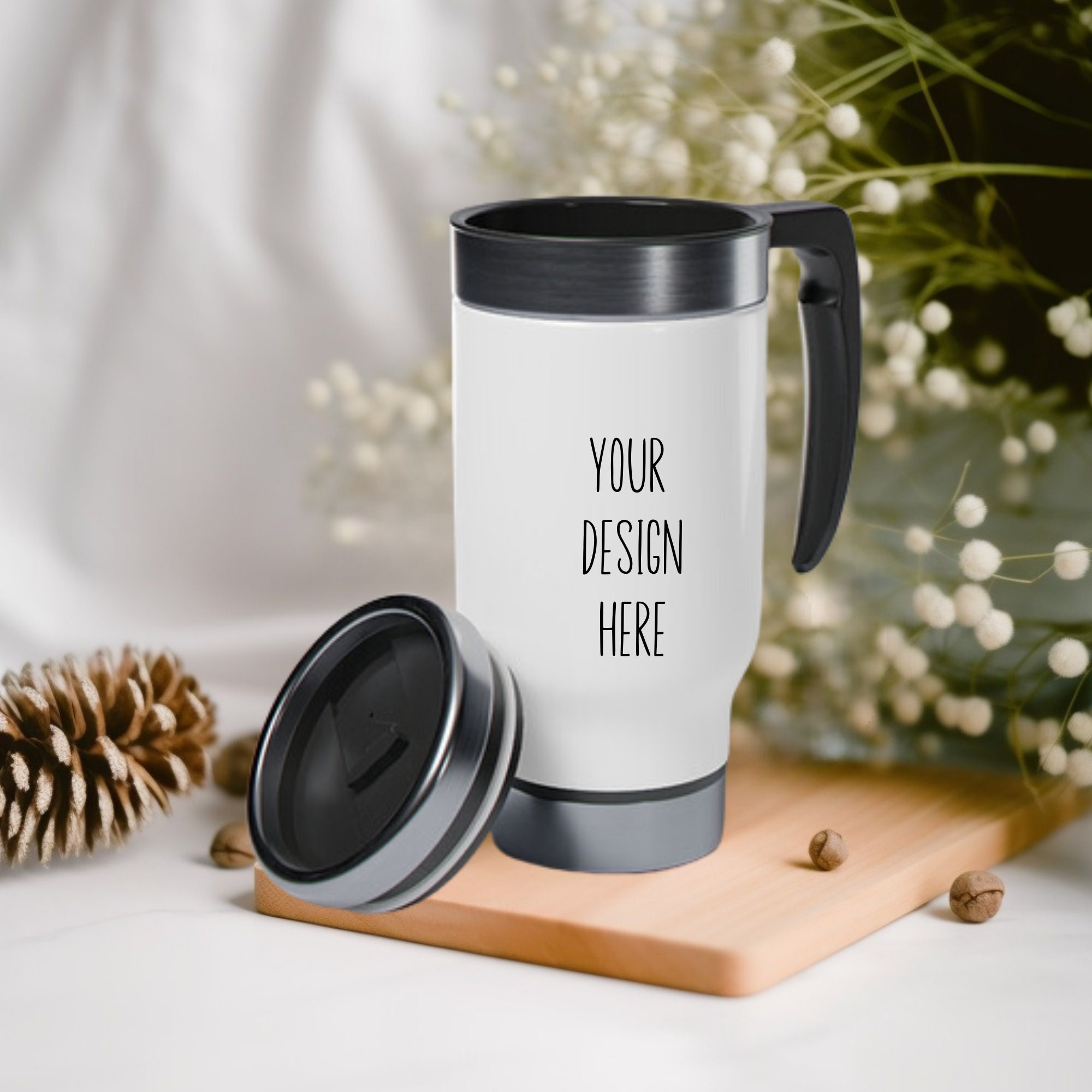 14oz Travel Mug Mockup Mug Template White Travel Mug Mockup Coffee Cup