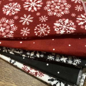 Unpaper Towels or Reusable Paperless Towels | Set of 2 | 2-ply 100% Cotton Flannel | Snowflakes and Flurry Dot | Choice of Full or Half Size