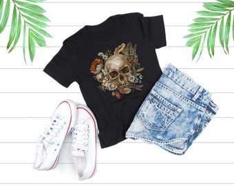 Camiseta de esqueleto, camiseta de calavera, regalo de amantes del esqueleto, camiseta vintage, colores cómodos