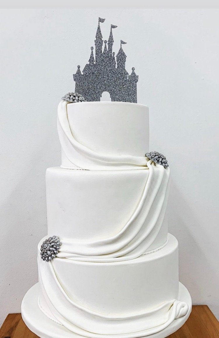 Topper Castle Wedding Cake Topper Wedding Castle Sparkly Etsy