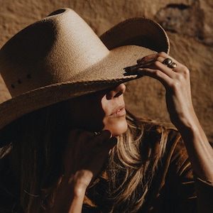 Original Cowboy Straw Hat Women | Western Sun Hat | Summer 2025 | Palm Leaf Hat | Beach Hat