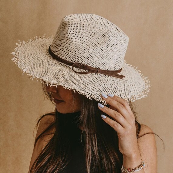 Summer Fedora Straw Hat Boho Beach Hat Handmade in Mexico Brown