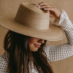 Palm Leaf hat Cowboy | Women's sun hats | Premium palm Leaf straw | Wide brim hat | Straw hat | Cottagecore | Sundress hat