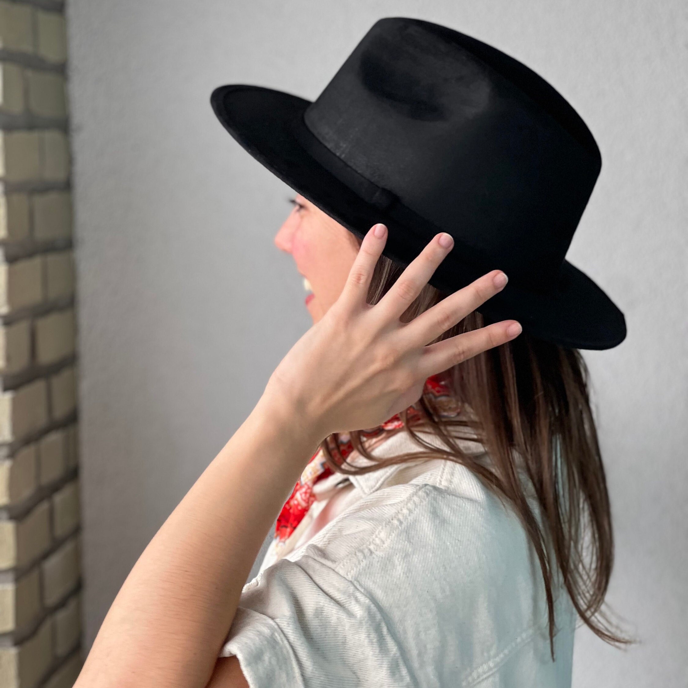 Waterproof Fedora Hat Women Suede Fedora Hat Waterproof Fedora Vegan