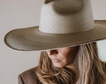 Wide Brim Straw Hat: Boho Western Style, Handwoven Palm Leaf