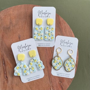 Lemon Dangles | Handmade Polymer Clay Earrings | Lightweight Earrings | Summer Collection