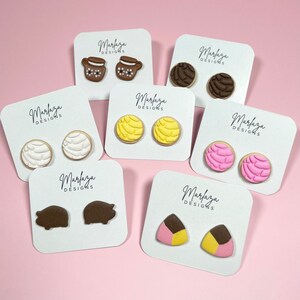 Pan Dulce Studs | Handmade Polymer Clay Earrings | Lightweight Earrings | Pan Dulce Earrings