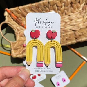 Pencil Arch | Handmade Polymer Clay Earrings | Lightweight Earrings | Teacher Earrings | Back to School Earrings