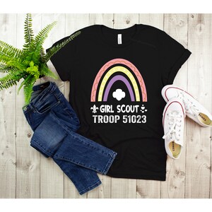 Custom Girl Scout Troop Shirt Rainbow Scout Shirt Scout - Etsy