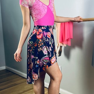 Floral High-Low Pull on Skirt. READY TO SHIP!