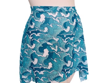Ocean Waves Mesh Pull on Skirt. High Quality. READY TO SHIP!
