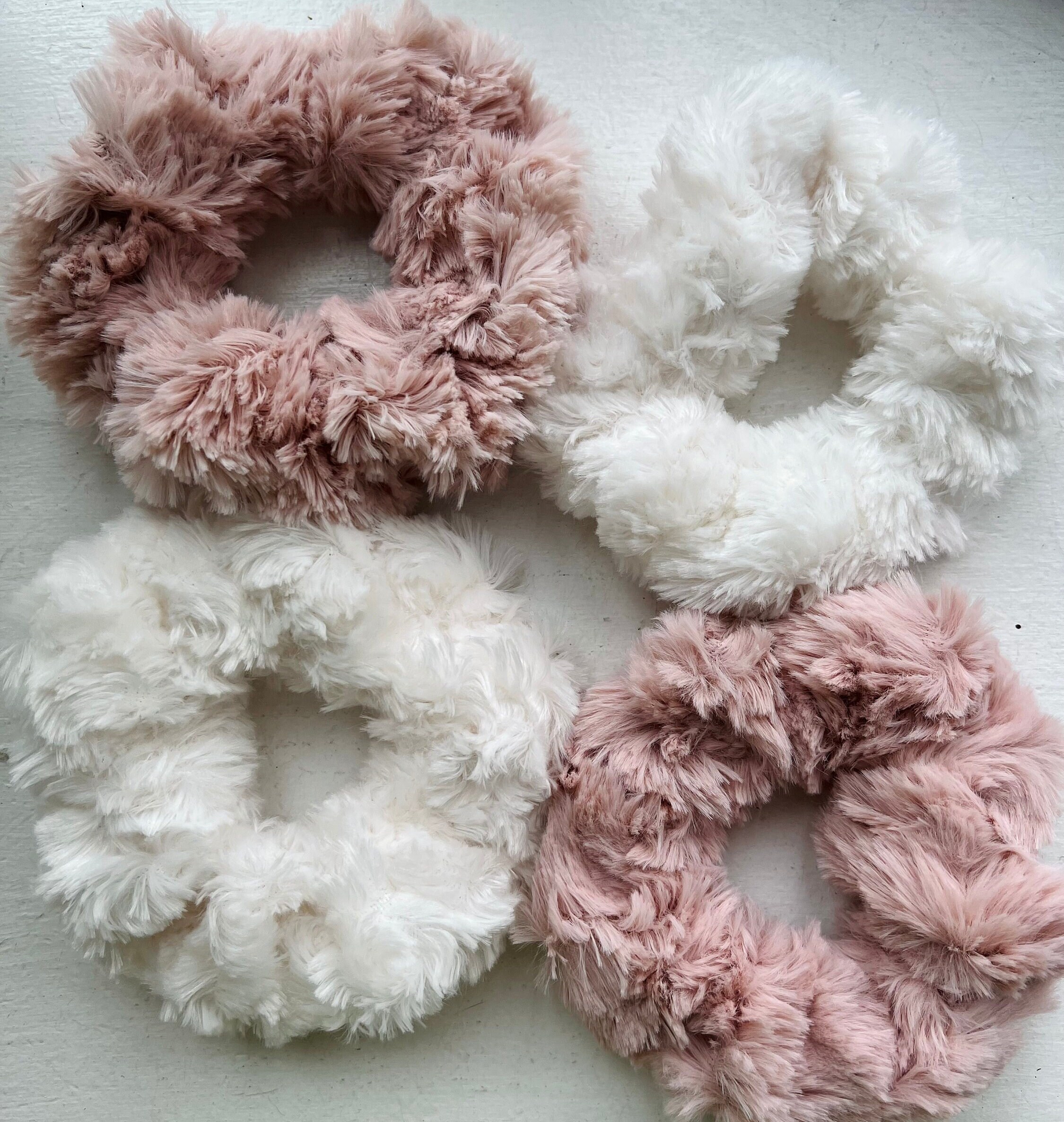 Faux Fur Scrunchies, Soft Hair Ties. READY TO SHIP!
