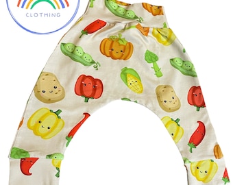 Veggie baby leggings - Harem Leggings - Toddler clothes - Baby clothes - Baby gift - Fun leggings - Baby Vegetables - Free Delivery