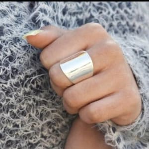 Wide Band Ring, 925 Sterling Silver, Plain Band Ring, Thumb Ring, Statement Ring, Affordable Jewelry, Thick Wide Band, Boho Dome Ring