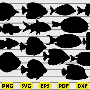 16 Fish SVG, Fishing SVG, Cricut, Clipart, Silhouette, Vector, Fisherman SVG, Vector, Dxf, Png, Eps