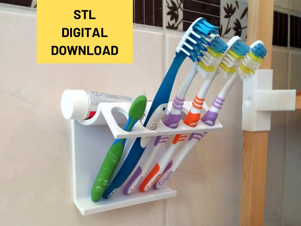 Archivo STL gratis Porta cepillo de dientes de pared simple