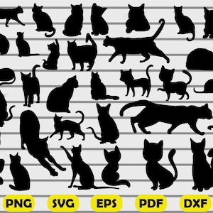 Cat Silhouette, Cat SVG, Cat Head SVG, Cat Face SVG, Cat Cut File, Cat Design, Kitten Svg, Cat Vector, Pet Silhouette